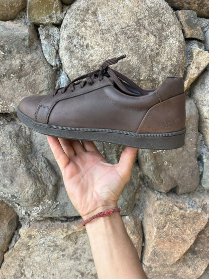 Zapatillas cuero café