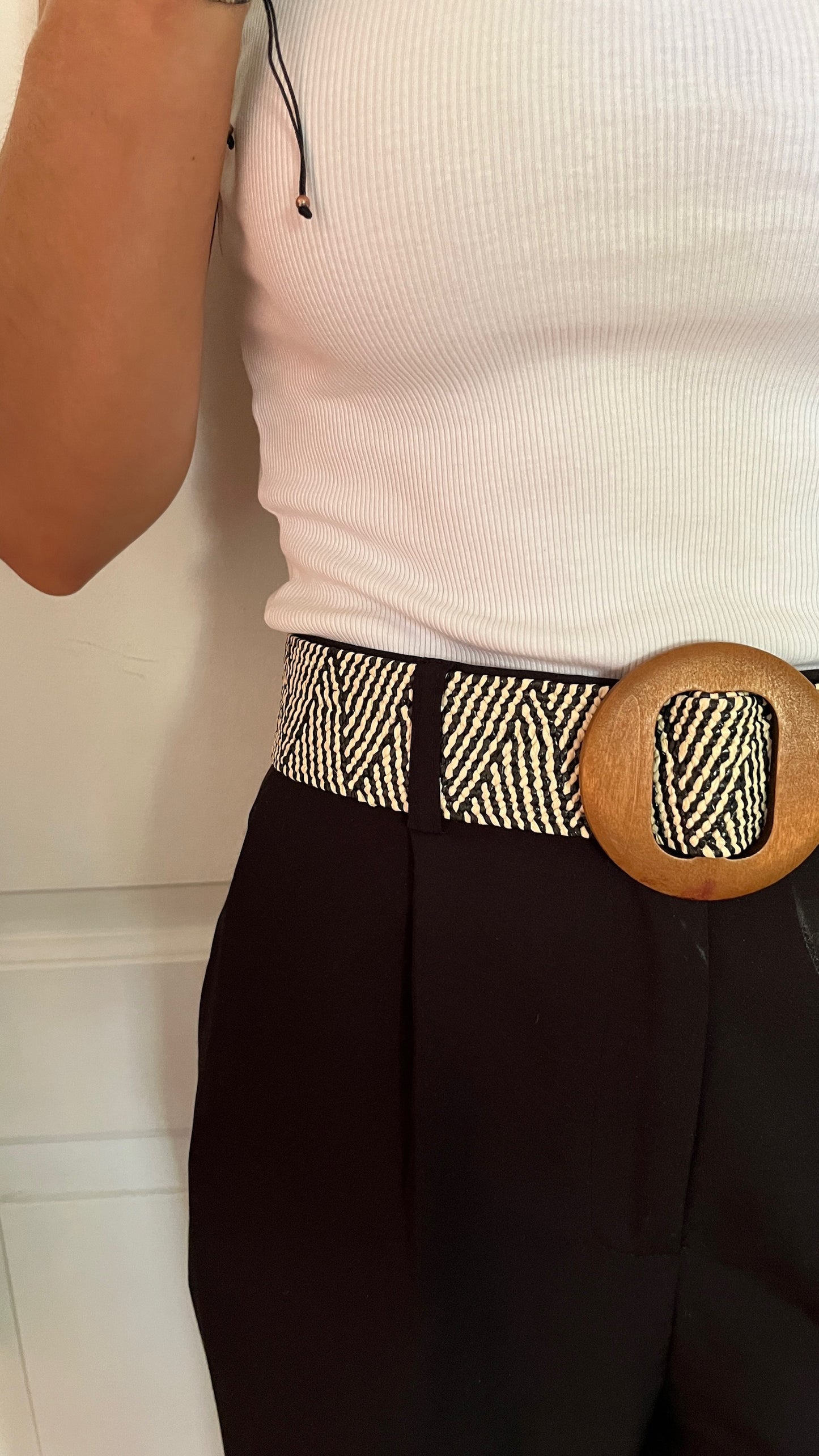 Cinturón zig zag negro