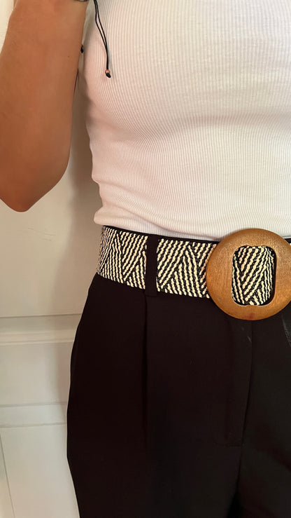 Cinturón zig zag negro