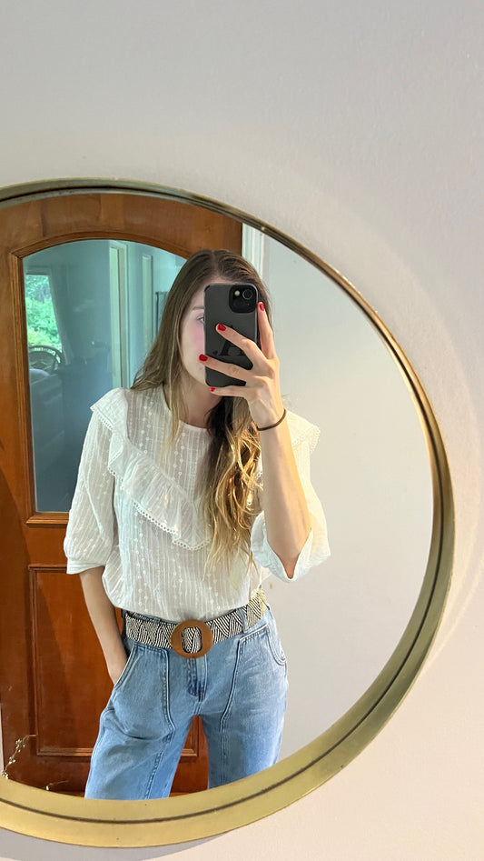 Cinturón zig zag negro