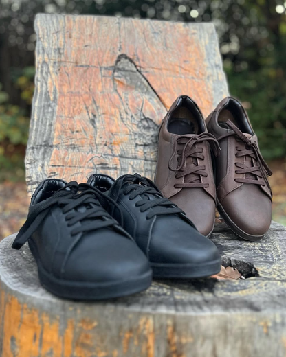 Zapatillas cuero café