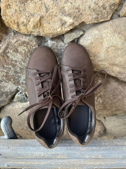 Zapatillas cuero café