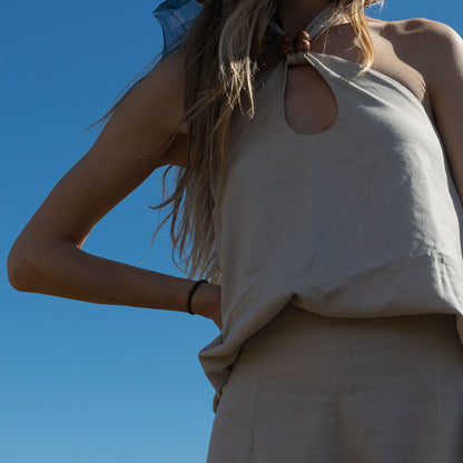 Blusa Paulette Lino Beige