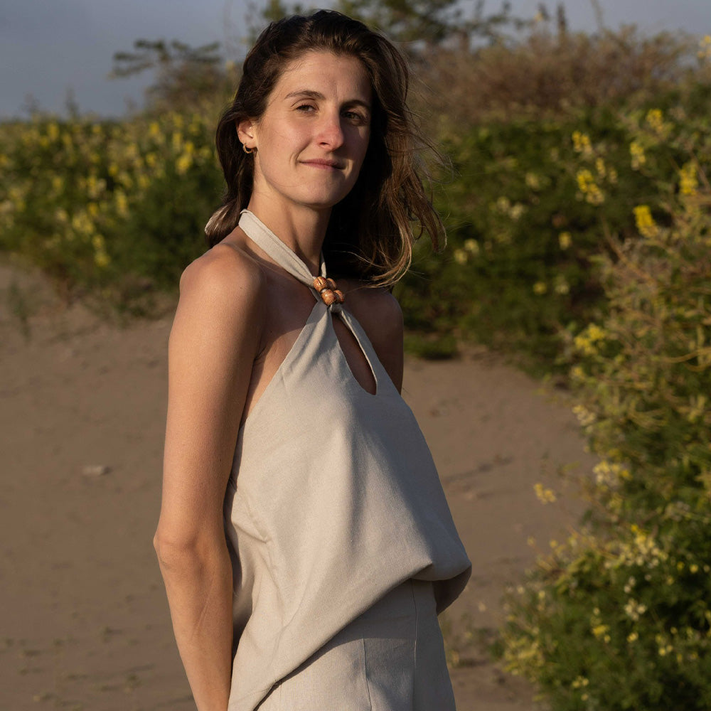 Blusa Paulette Lino Beige