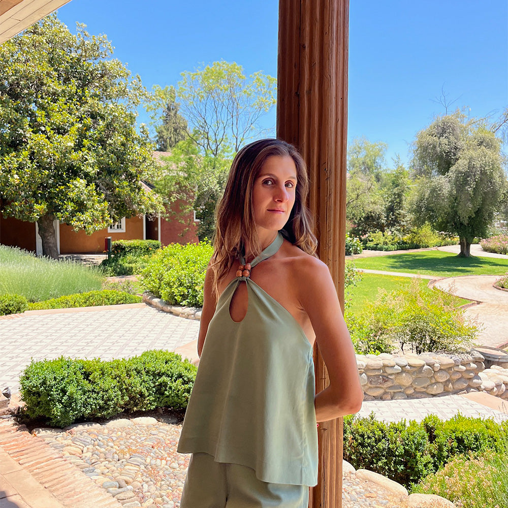 Blusa Paulette Lino Oliva