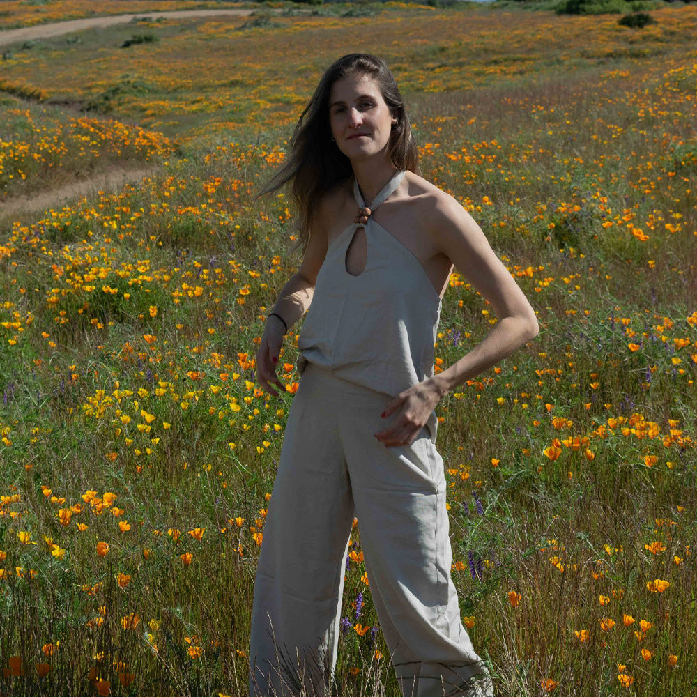 Pantalón Lino Beige