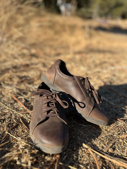 Zapatillas cuero café