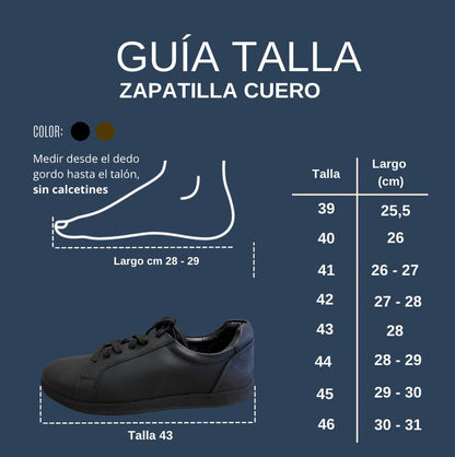 Zapatillas cuero café